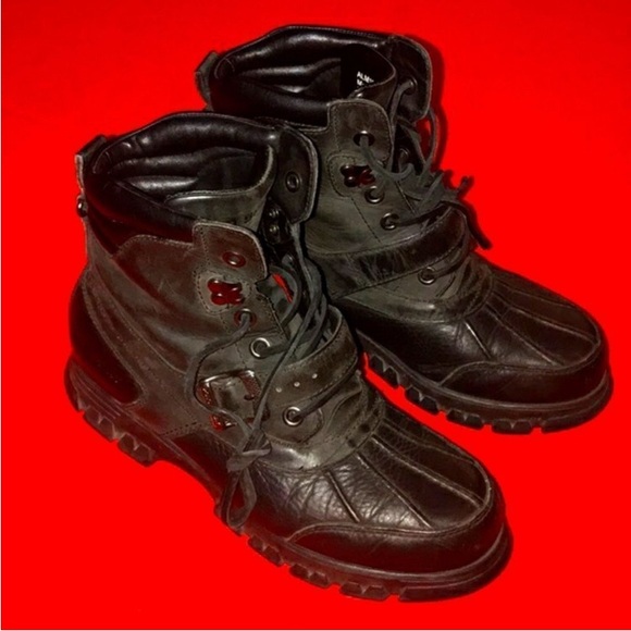 Polo Sport Ralph Lauren Black Leather Men's Boots Size 9D